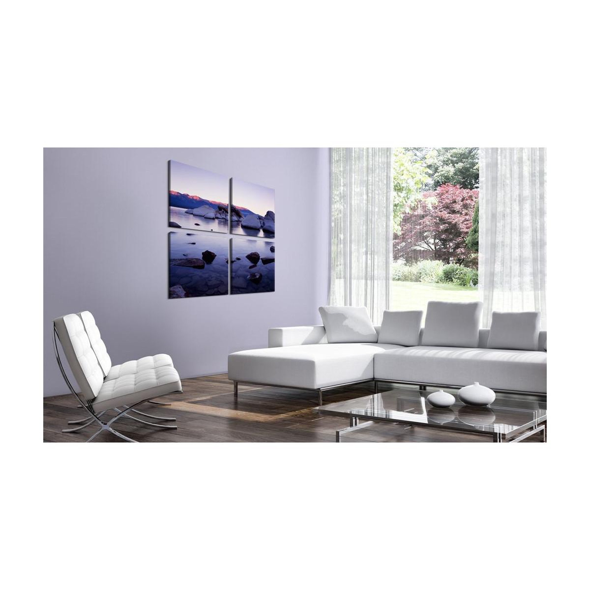 Voir la diapositive 2 : Paris Prix Tableau Imprimé  Rivage Rocheux de Lac Alpin