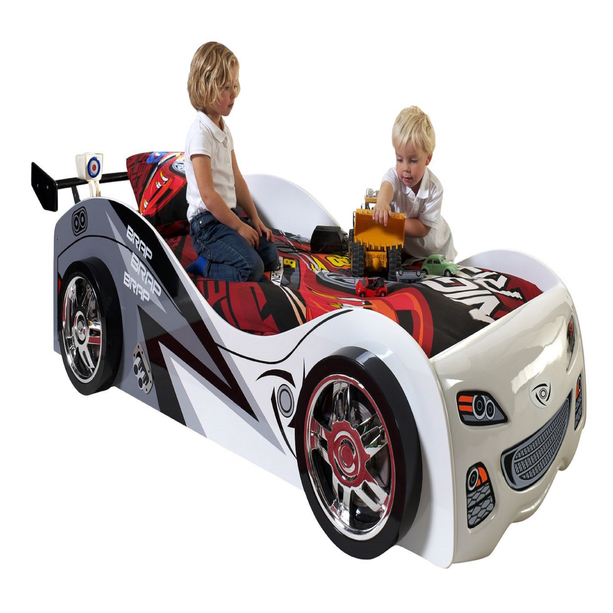 Lit enfant en forme de voiture et sommier 90x200 SPEED