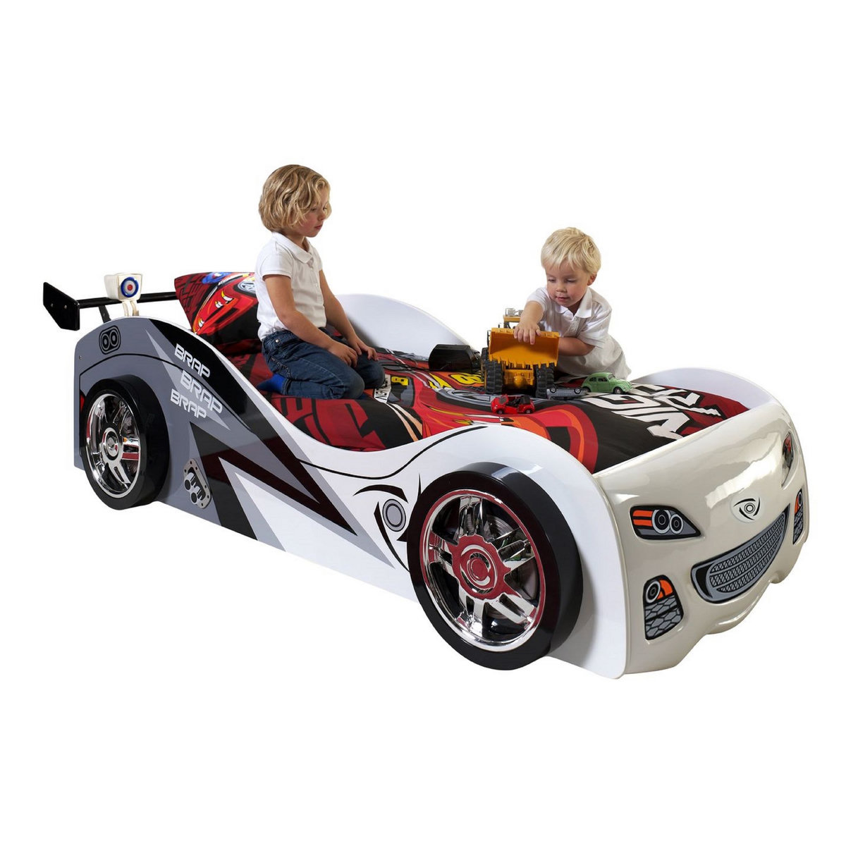 Lit enfant en forme de voiture et sommier 90x200 SPEED