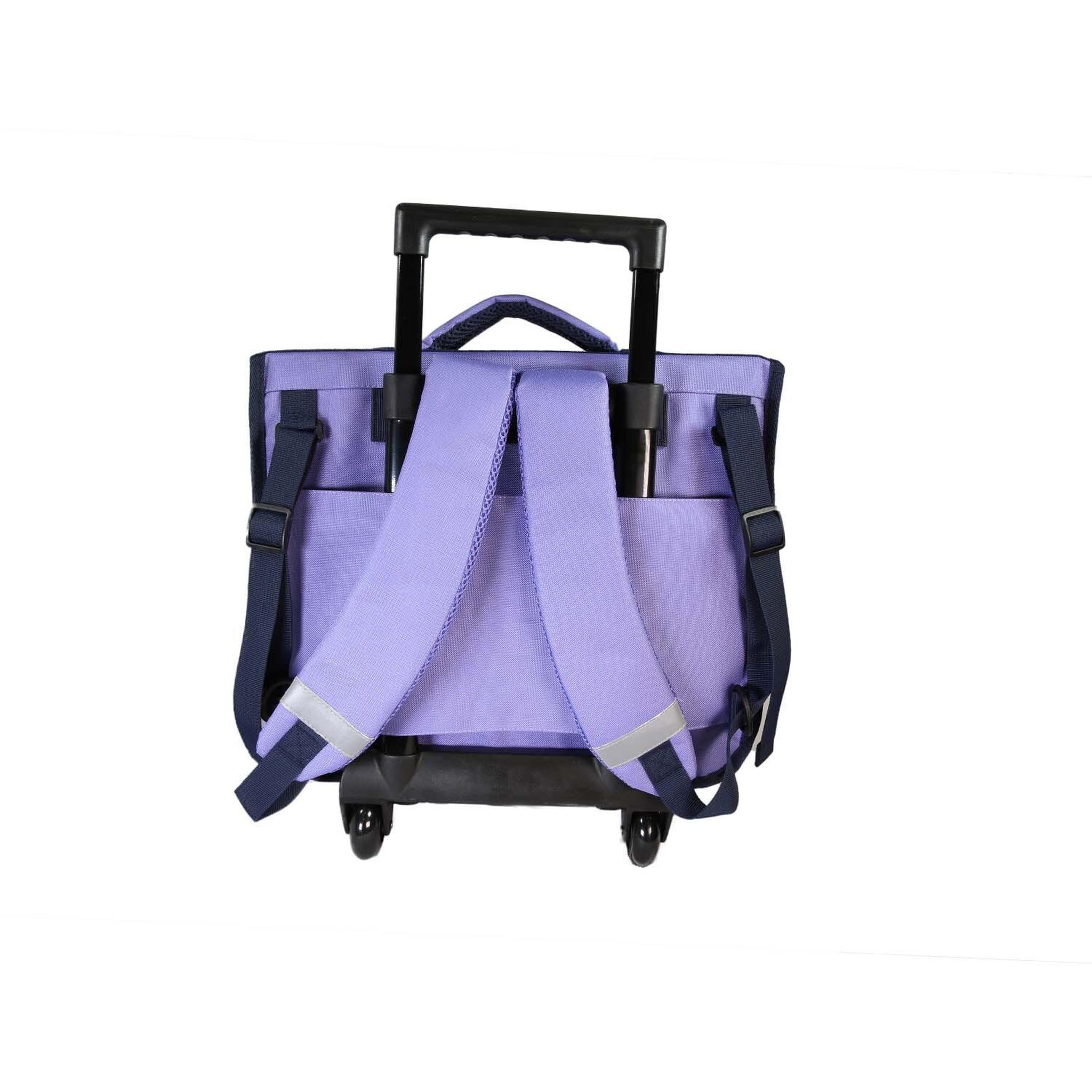 Voir la diapositive 4 : Bagtrotter Lili Lou - Cartable à roulettes 38cm - Violet/Rose - Fille - 2 compartiments