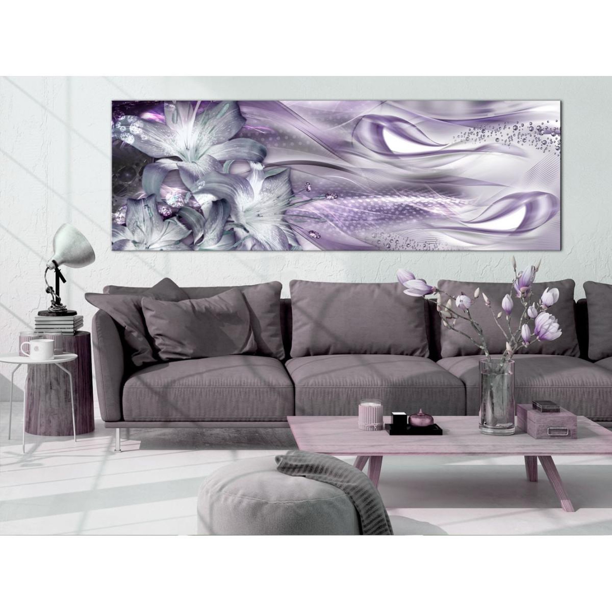 Voir la diapositive 2 : Paris Prix Tableau  lilies & waves narrow pale violet