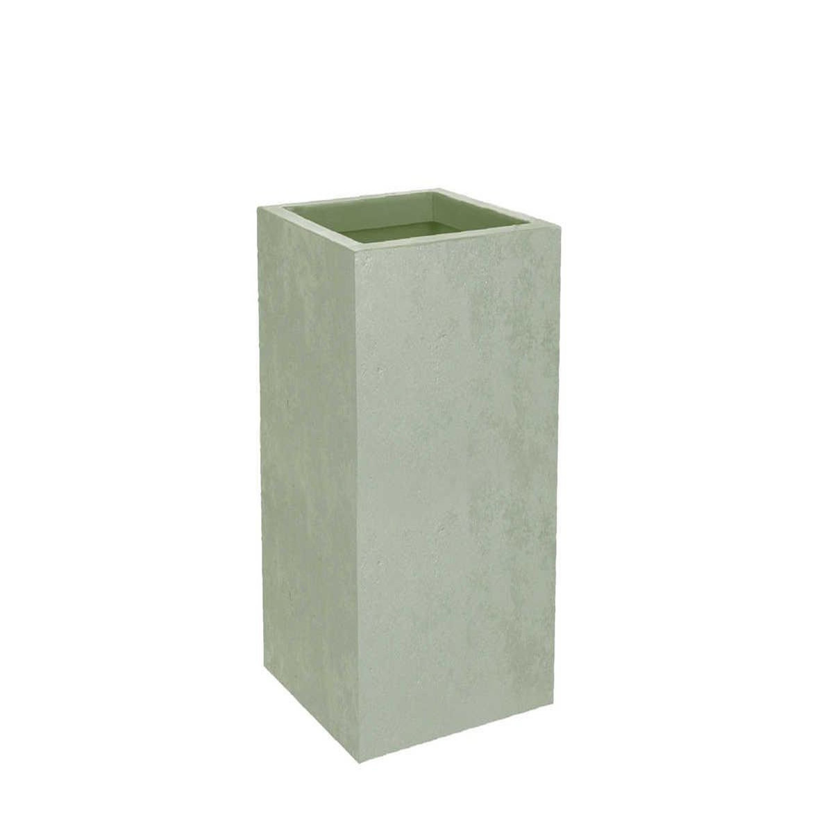 Eda Pot de fleurs carré Basalt Up 29,5 x 49,5 cm - 36 L - Vert amande - Eda