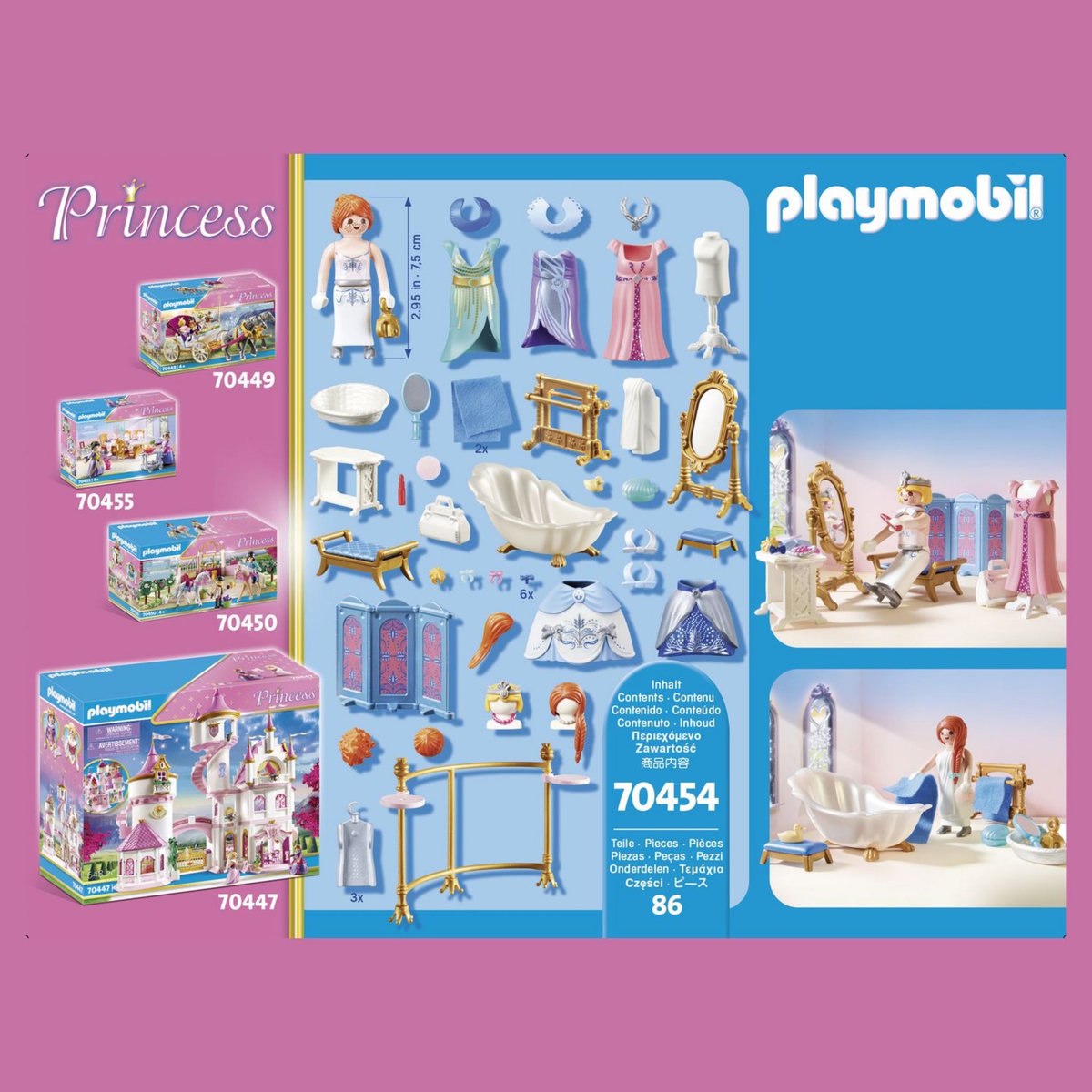 PLAYMOBIL 70454 - Princess - Salle de bain royale avec dressing