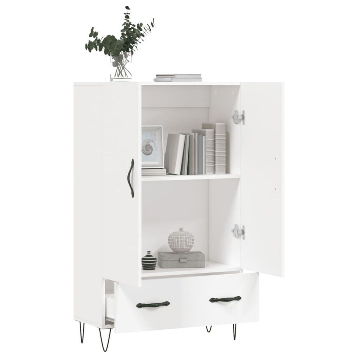 VIDAXL Buffet haut blanc 69,5x31x115 cm bois d'ingenierie