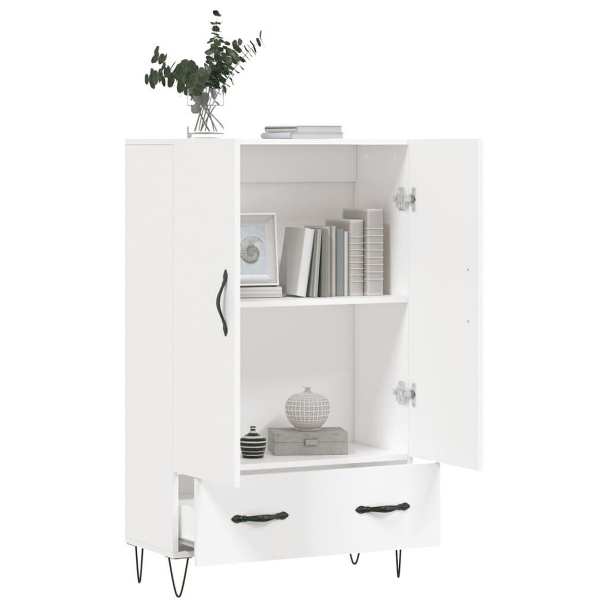 VIDAXL Buffet haut blanc 69,5x31x115 cm bois d'ingenierie