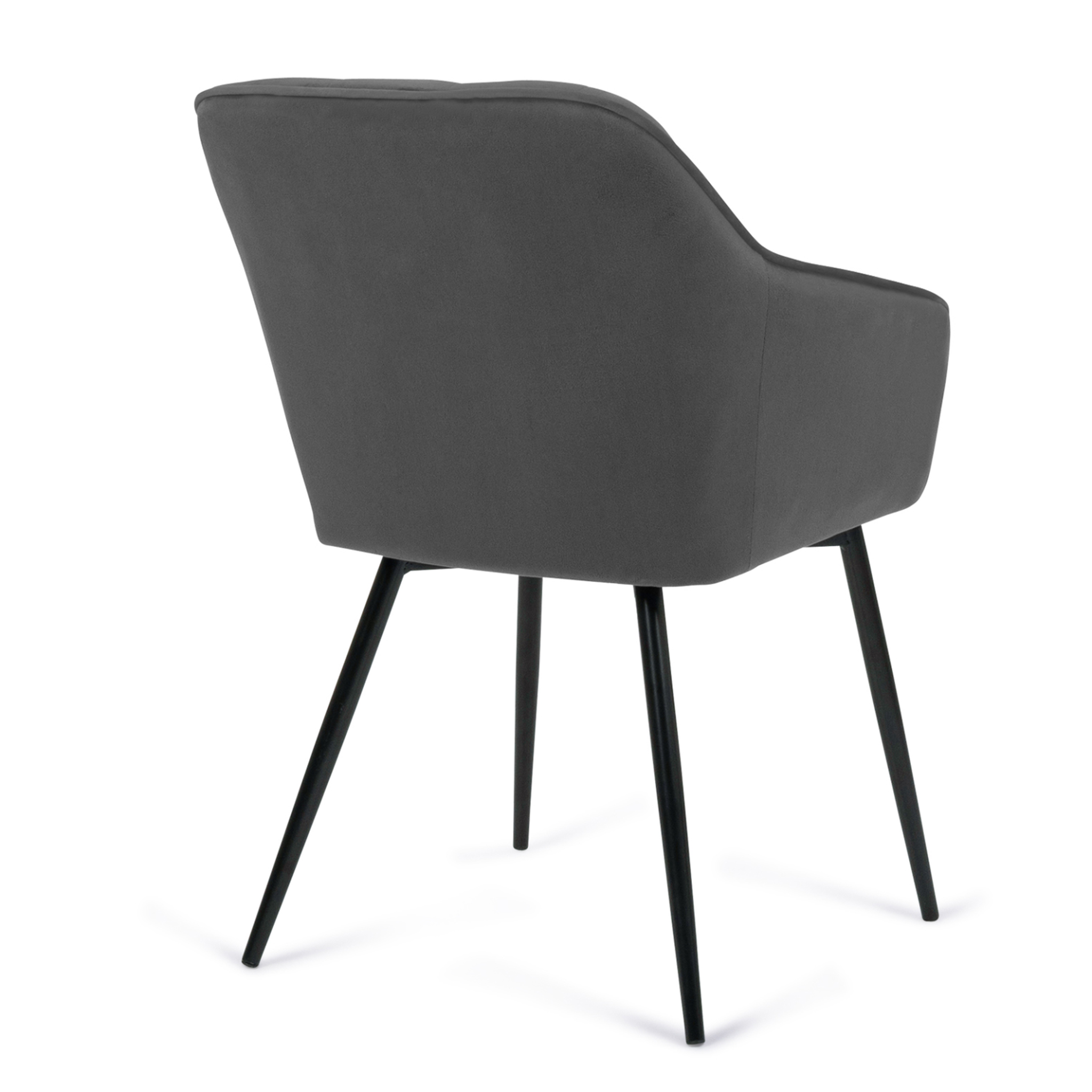 Voir la diapositive 4 : ID MARKET Lot de 2 chaises de salle à manger, fauteuils de table mady en velours gris foncé