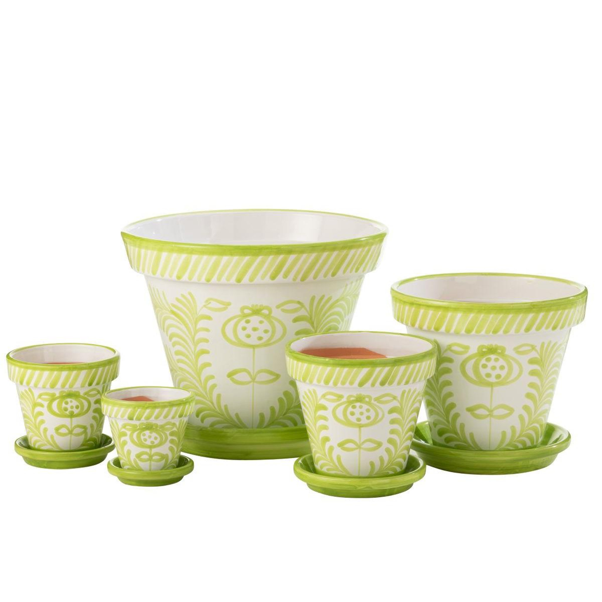 Voir la diapositive 3 : J-LINE Pot avec soucoupe en céramique  granada  27cm vert