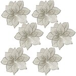 FEERIC LIGHT & CHRISTMAS Lot de 6 sets de table motif fleur - Diam. 44 cm - Doré
