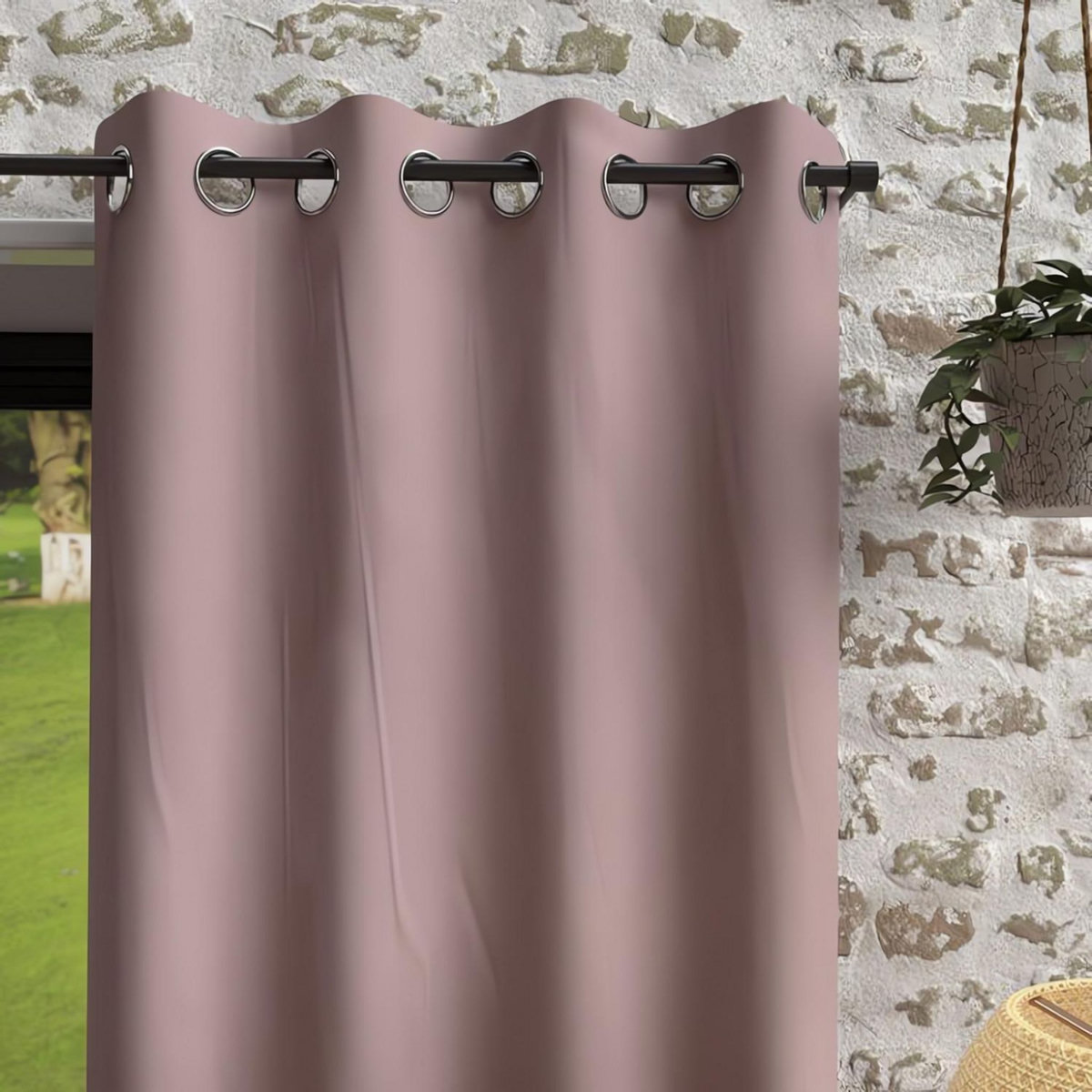 SOLEIL D'OCRE Rideau à oeillets en microfibre lavée BOHEME, par Soleil d'Ocre