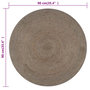Voir la diapositive 6 : VIDAXL Tapis fait a la main Jute Rond 90 cm Gris
