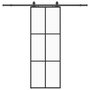 Voir la diapositive 2 : VIDAXL Porte coulissante kit de quincaillerie noir 76x205 cm verre ESG