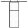 Voir la diapositive 2 : VIDAXL Porte coulissante kit de quincaillerie noir 76x205 cm verre ESG