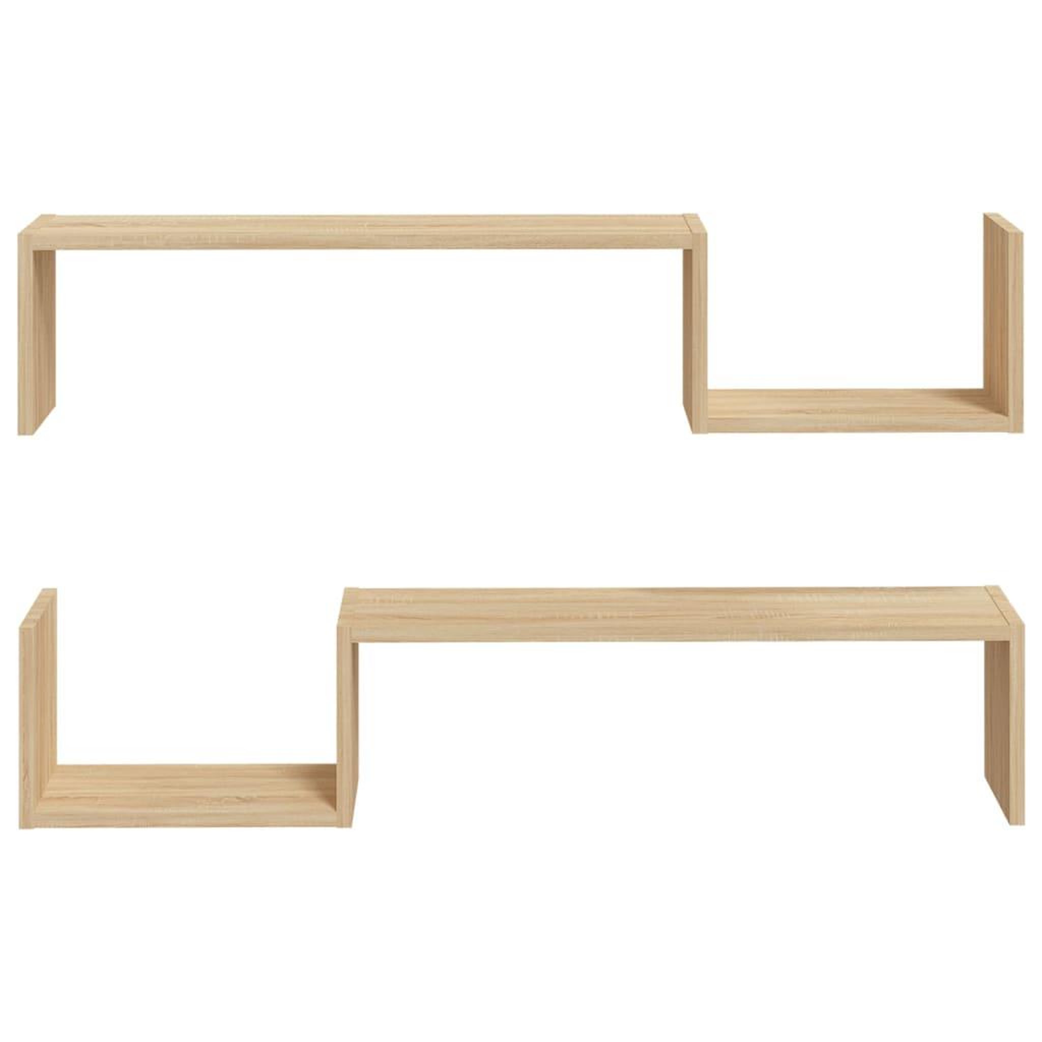 Voir la diapositive 5 : VIDAXL Etageres murales 2 pcs chene sonoma 100x15x20cm bois ingenierie