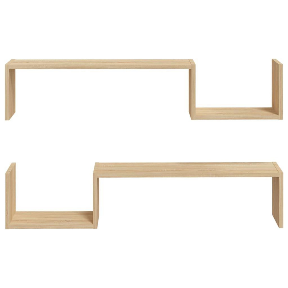 VIDAXL Etageres murales 2 pcs chene sonoma 100x15x20cm bois ingenierie