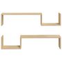 Voir la diapositive 5 : VIDAXL Etageres murales 2 pcs chene sonoma 100x15x20cm bois ingenierie