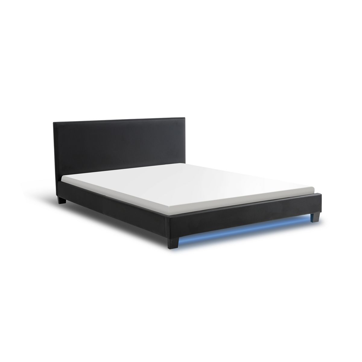 Lit LED avec tête de lit et sommier à lattes 160x200 cm MARTIN