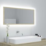 VIDAXL Miroir LED de salle de bain Chene sonoma 100x8,5x37cm Acrylique