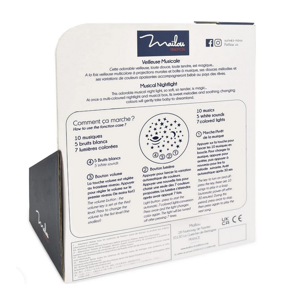 MAILOU Veilleuse bebe musicale - Renard dorlotin - Mailou