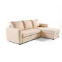 Voir la diapositive 2 : BEST MOBILIER Martha - canapé d'angle réversible 4 places - convertible avec coffre - en tissu