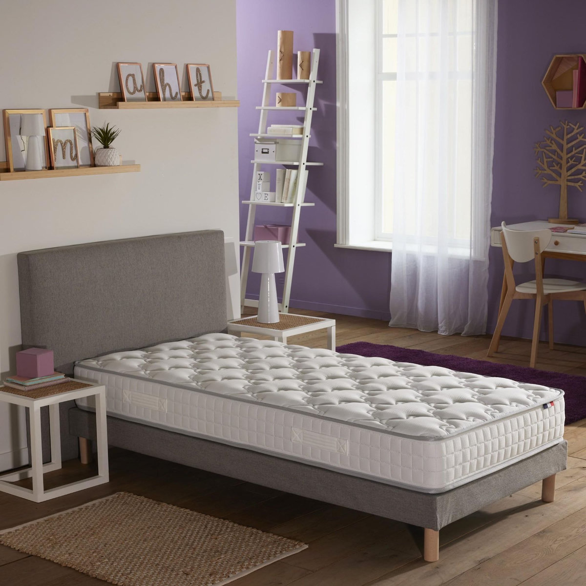 IDLITERIE Ensemble matelas ressorts ensachés, SPECTRE + Sommier tapissier