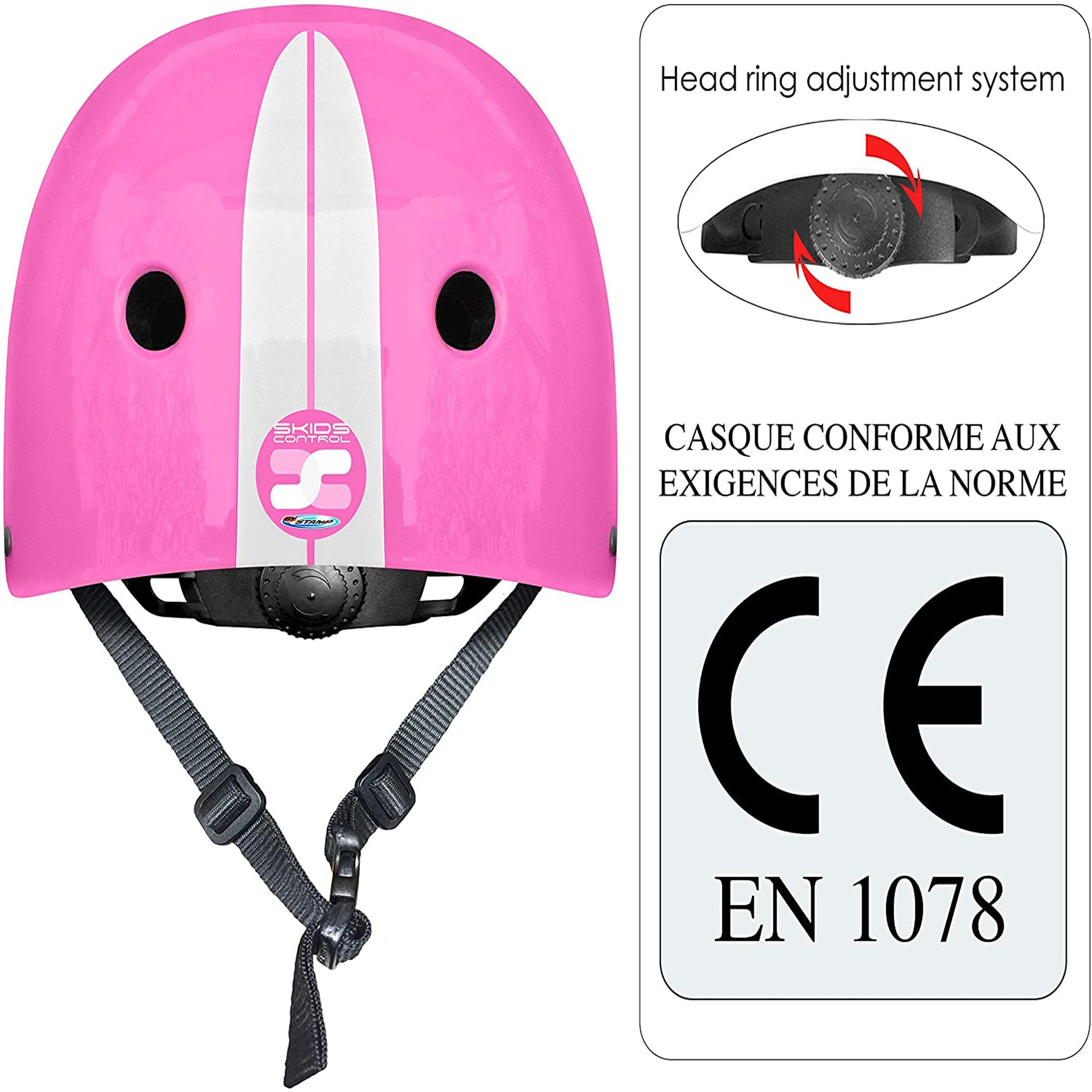 Voir la diapositive 3 : STAMP Casque pour enfant réglable - rose