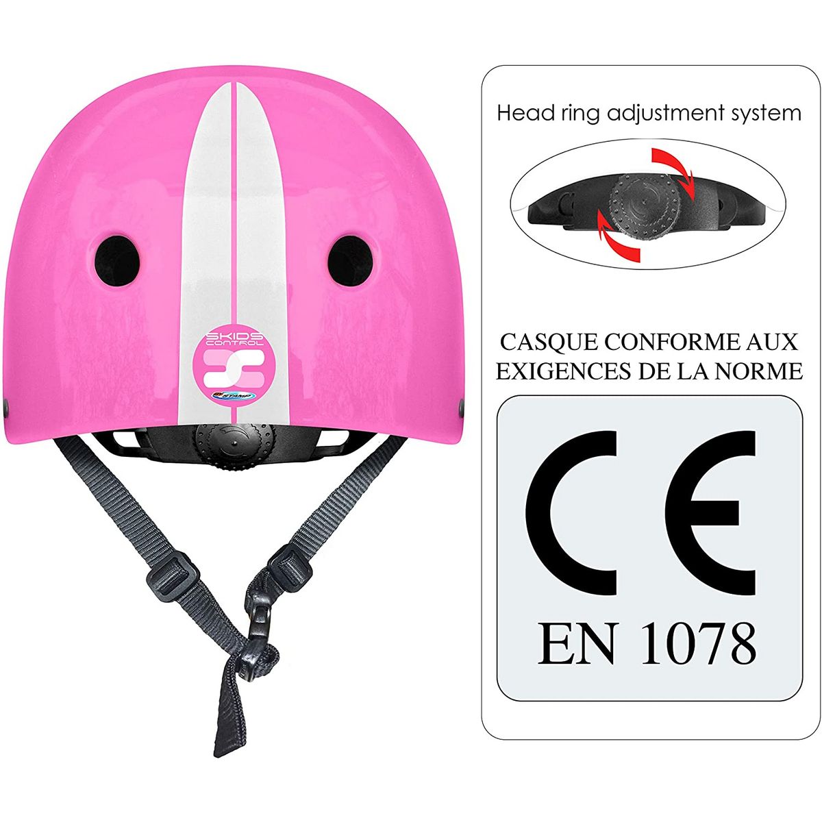 STAMP Casque pour enfant réglable - rose