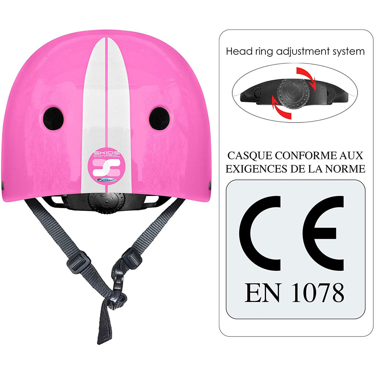 STAMP Casque pour enfant réglable - rose