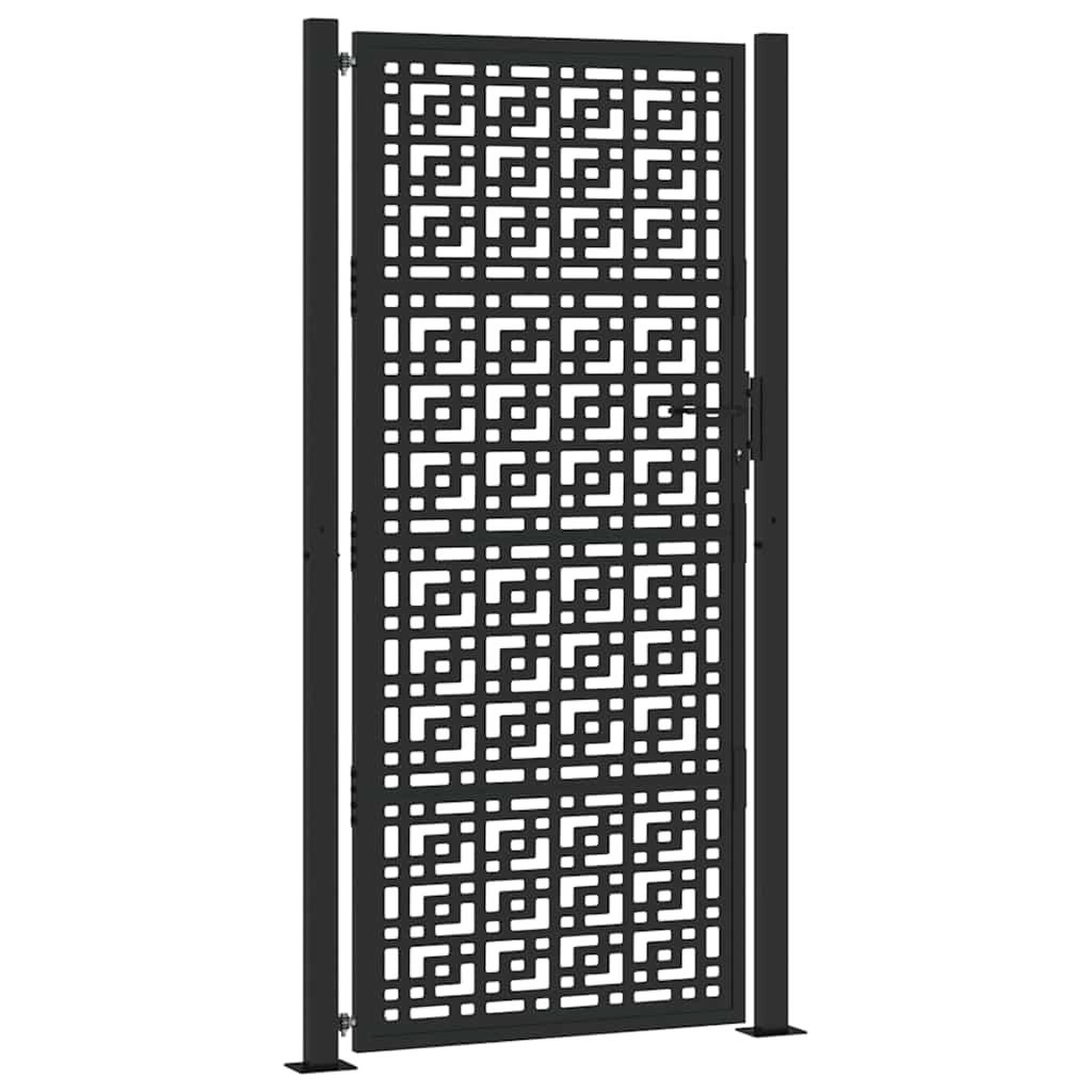 Voir la diapositive 2 : VIDAXL Portail de jardin noir 105x205 cm acier conception croisee