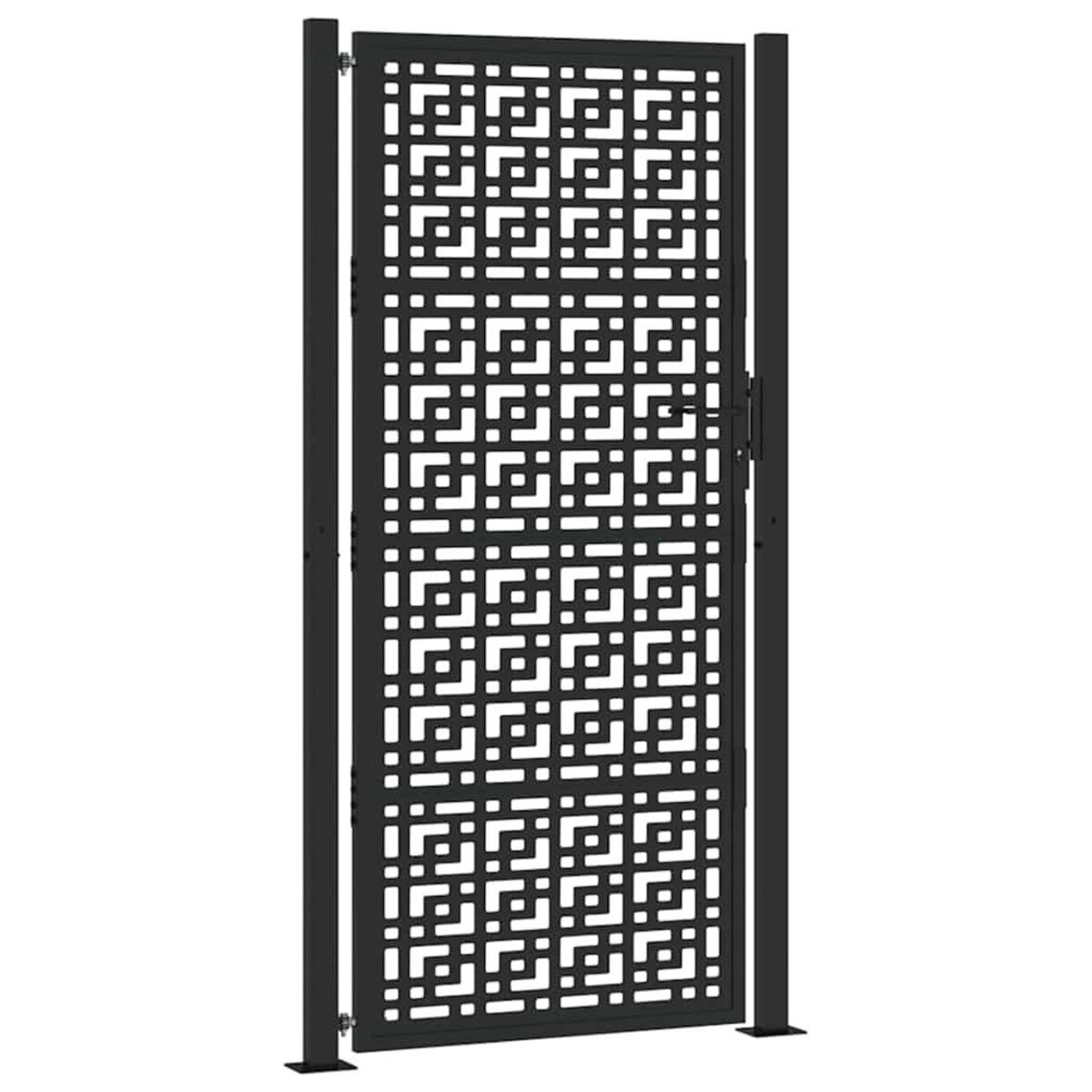 VIDAXL Portail de jardin noir 105x205 cm acier conception croisee