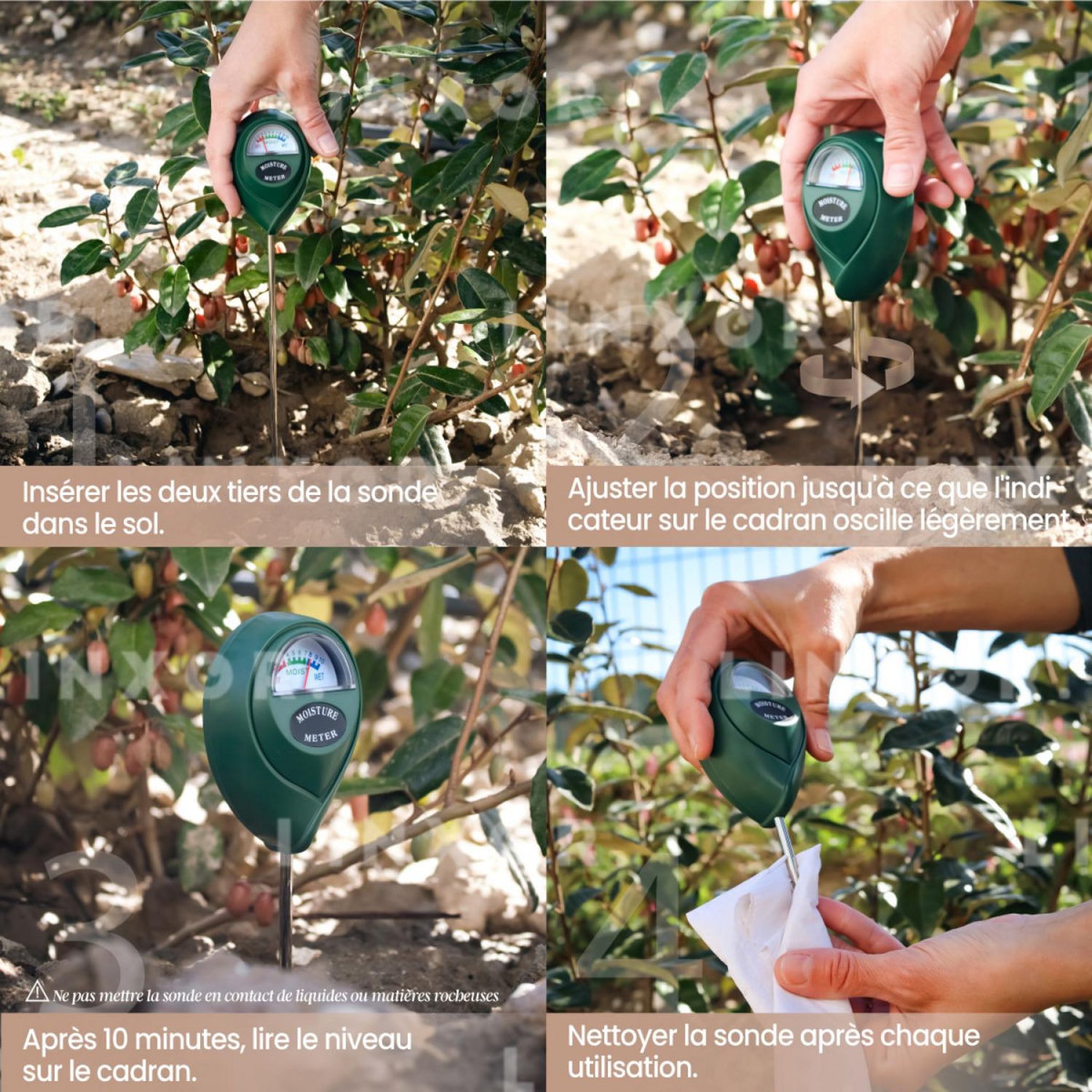 LINXOR Testeur, capteur d'humidité, hygromètre pour plante ou sol