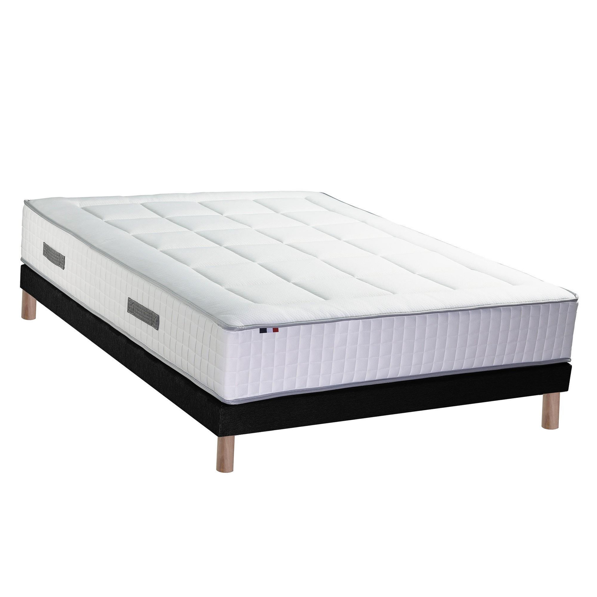 Voir la diapositive 2 : IDLITERIE Ensemble matelas Ressorts 7 zones H28cm + sommier PALACIO 2 FABRICATION FRANCAISE