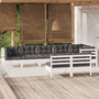 Voir la diapositive 1 : VIDAXL Salon de jardin 8 pcs avec coussins blanc bois de pin massif