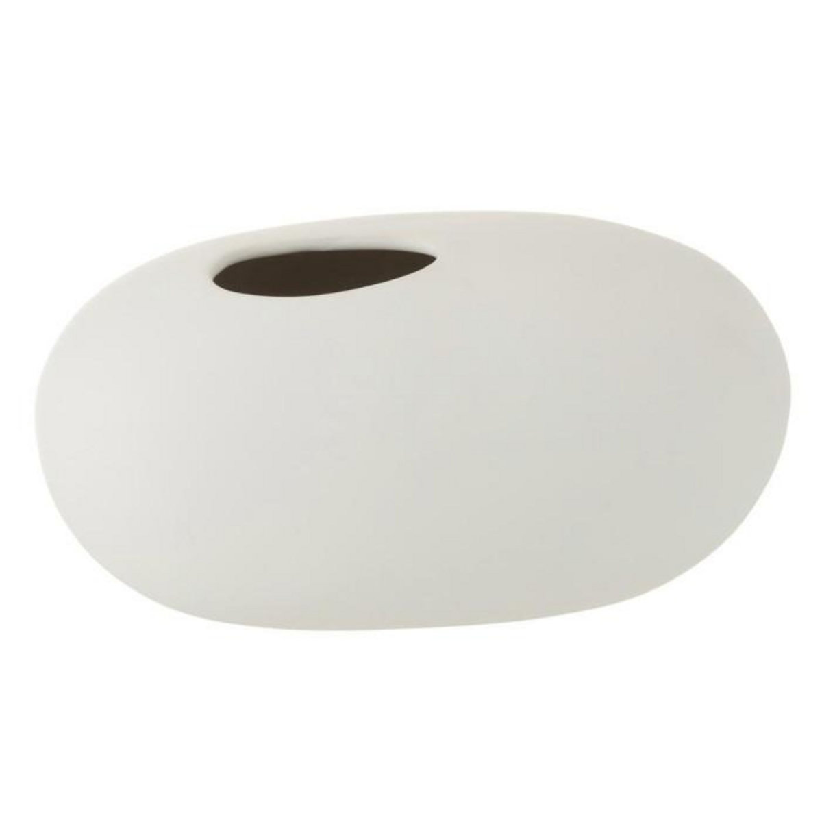 Paris Prix Vase Design  Ovale Céramique  25cm Blanc Mat