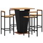 Voir la diapositive 3 : VIDAXL Ensemble de bar jardin 5 pcs noir poly rotin/bois massif acacia