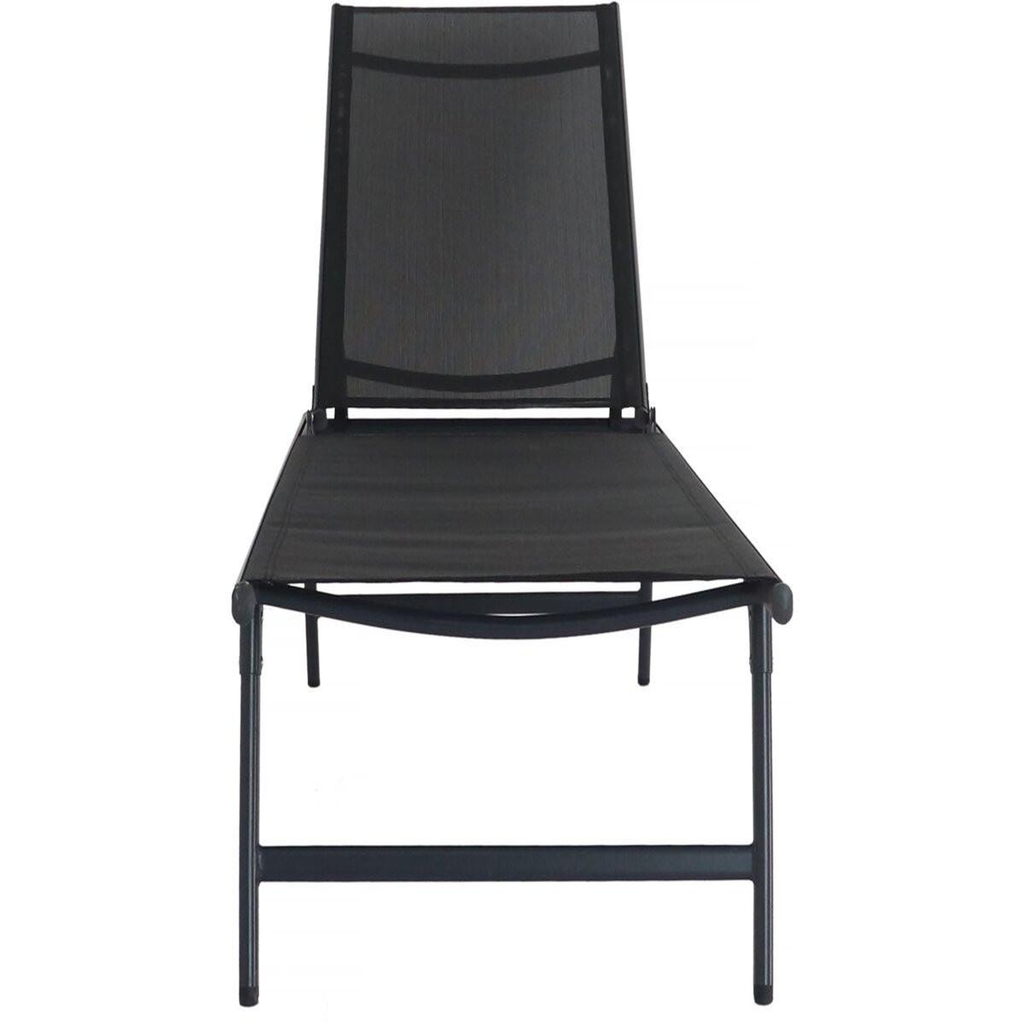 Voir la diapositive 4 : Habitat et Jardin Lot de 2 bains de soleil en métal  sublima  - 180 x 54 x 104 cm - noir