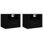 Voir la diapositive 2 : VIDAXL Tables de chevet murales 2 pcs Noir 50x36x40 cm