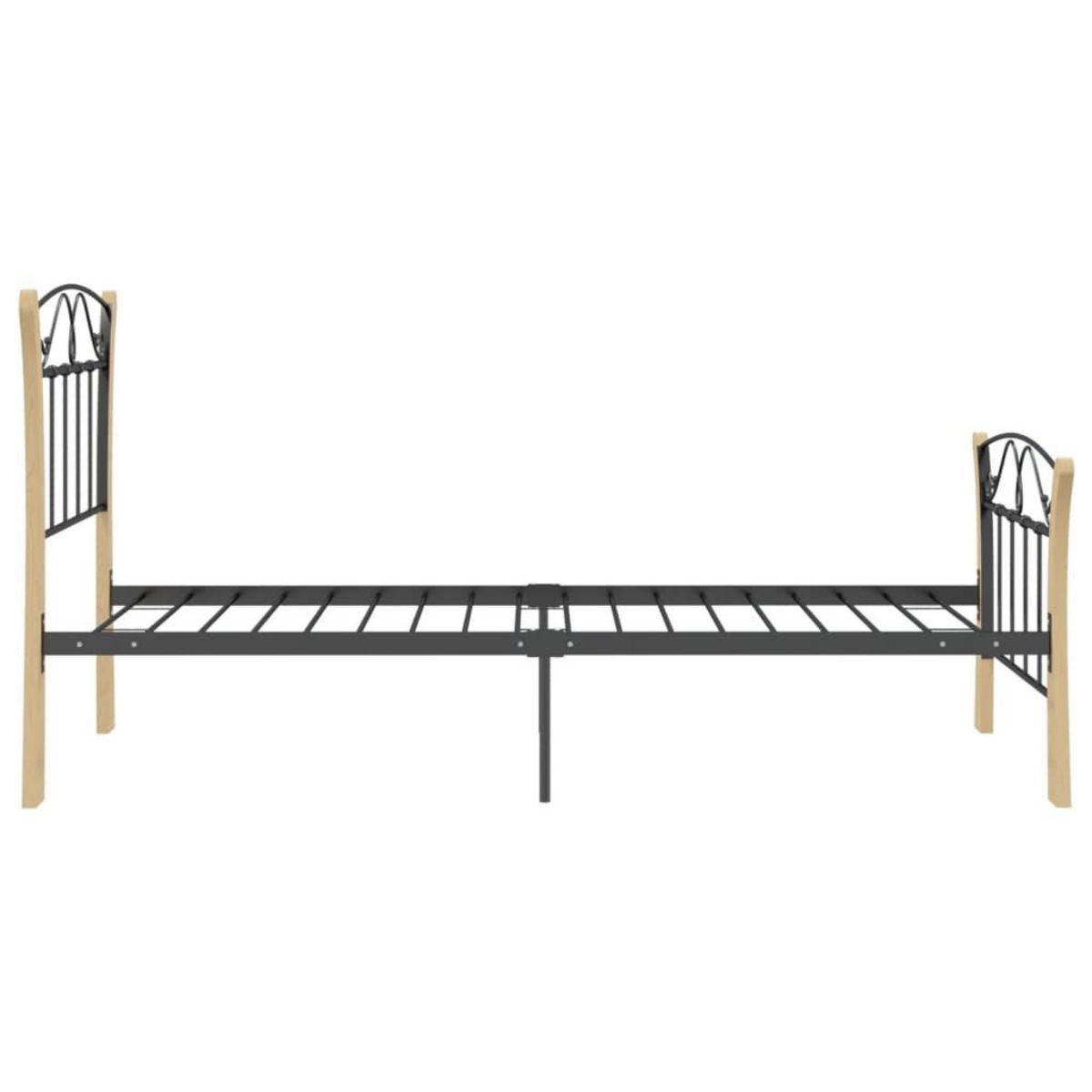 VIDAXL Cadre de lit sans matelas noir metal 90x200 cm