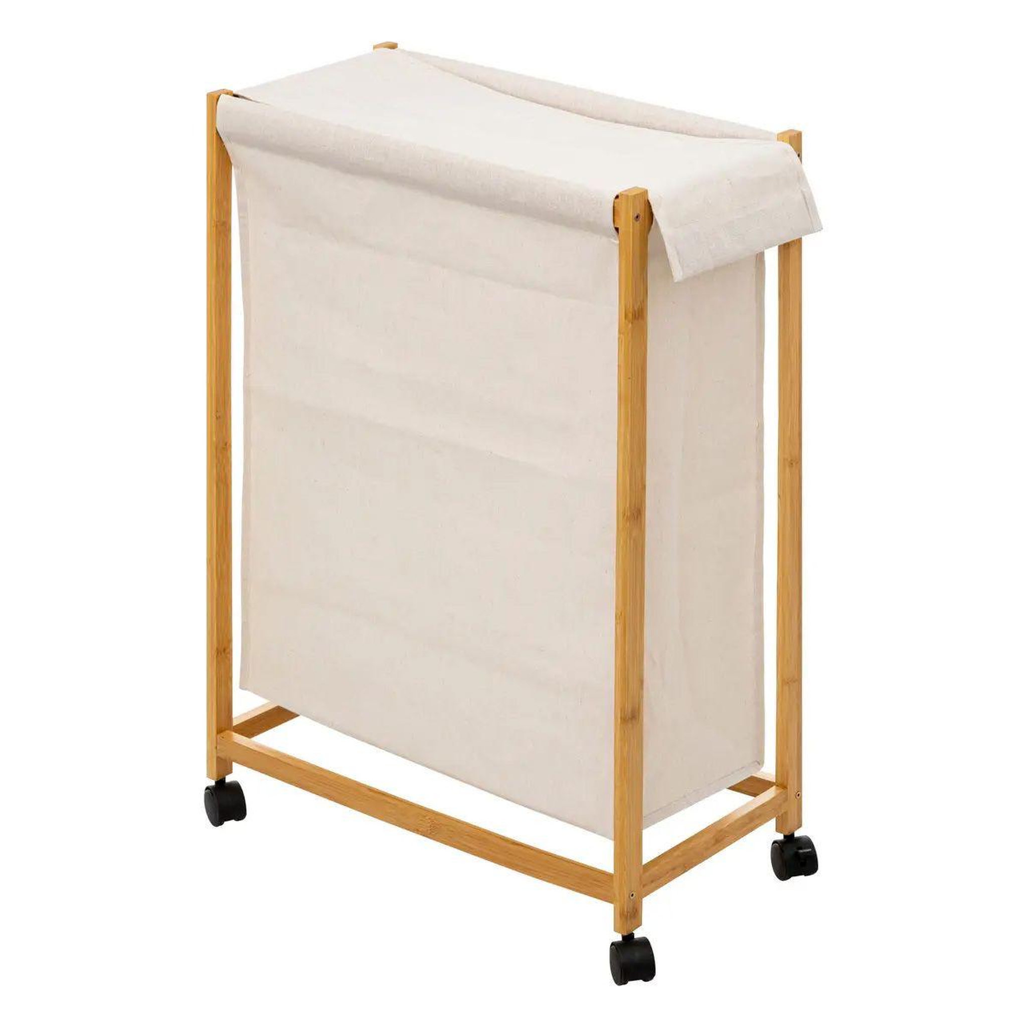 FIVE Panier à linge  roulant  52l beige