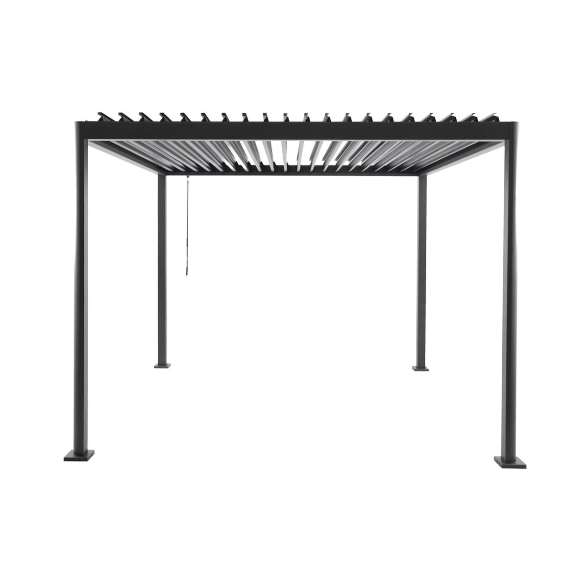 SWEEEK Pergola bioclimatique aux pieds arrondis aluminium et acier lames orientables 3x3m - Imperial