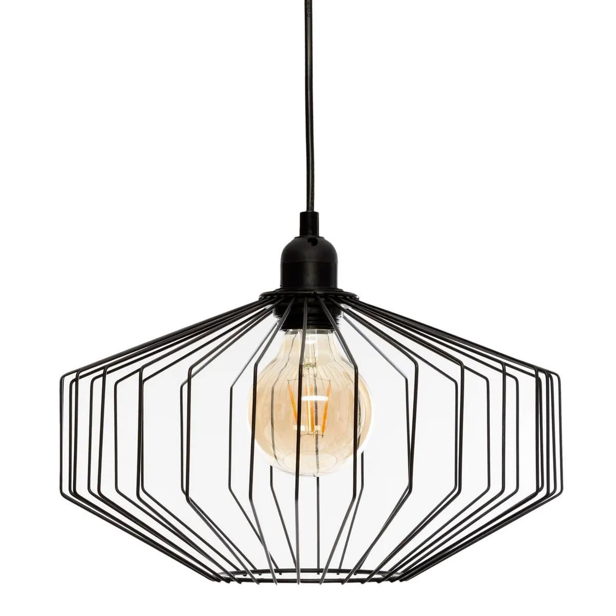 Voir la diapositive 1 : ATMOSPHERA Lampe suspension en métal  azur  30cm noir