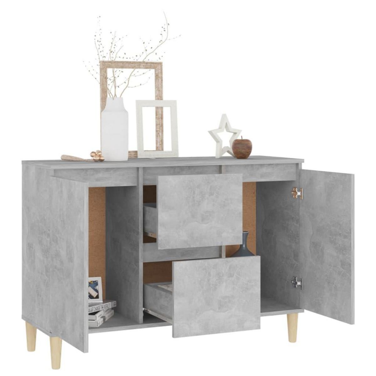 VIDAXL Buffet gris beton 101x35x70 cm bois d'ingenierie