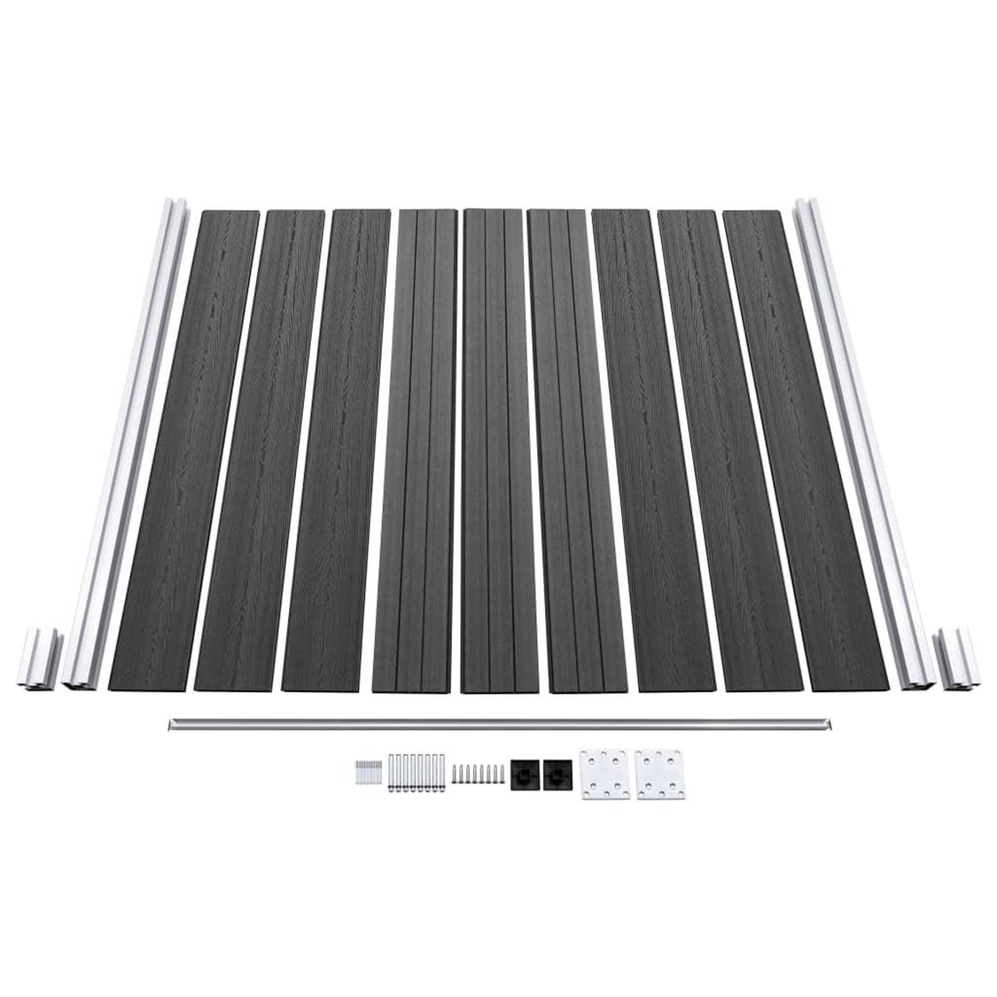 Voir la diapositive 5 : VIDAXL Ensemble de panneau de cloture WPC 353x186 cm Noir