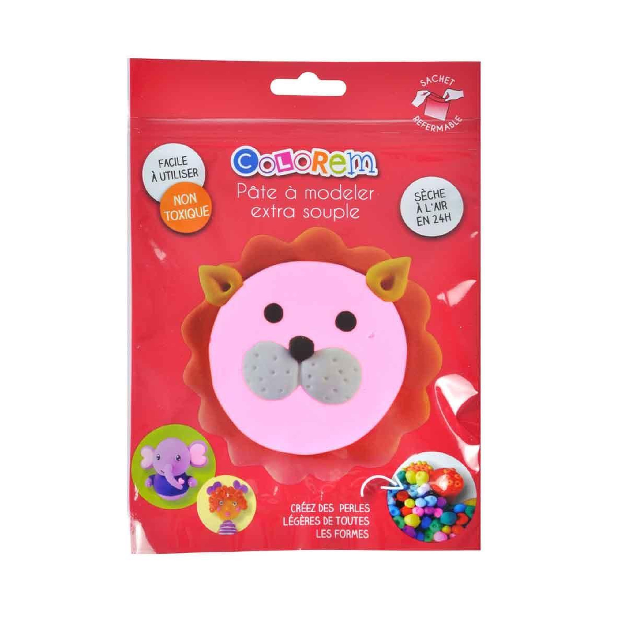 Voir la diapositive 2 : HOMEA Pâte à modeler légère  extra souple  50g rose clair