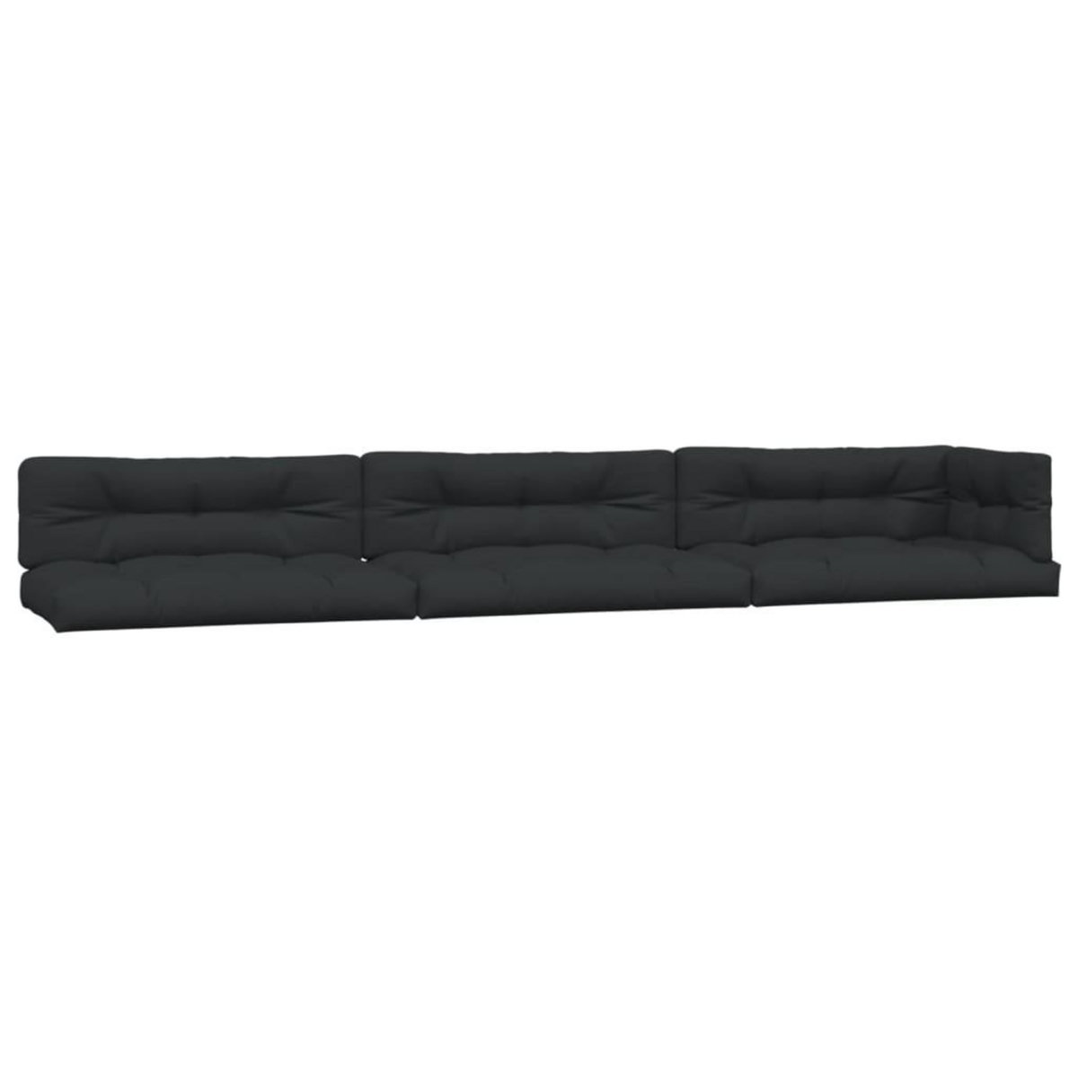 VIDAXL Coussins de palette lot de 7 noir tissu