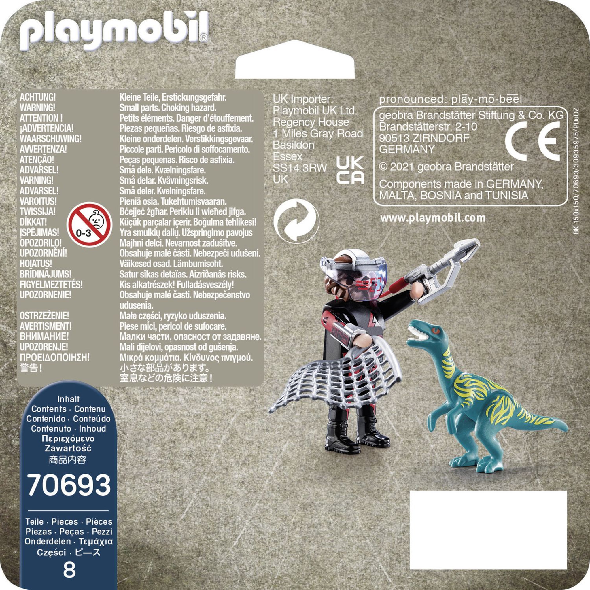 Voir la diapositive 2 : PLAYMOBIL 70693 - Wildlife - Duo Braconnier vélociraptor 