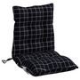 Voir la diapositive 5 : VIDAXL Coussins de chaise a dossier bas lot de 2 motif a carreaux noir