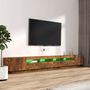 Voir la diapositive 4 : VIDAXL Ensemble de meubles TV avec lumieres LED 3 pcs Chene fume