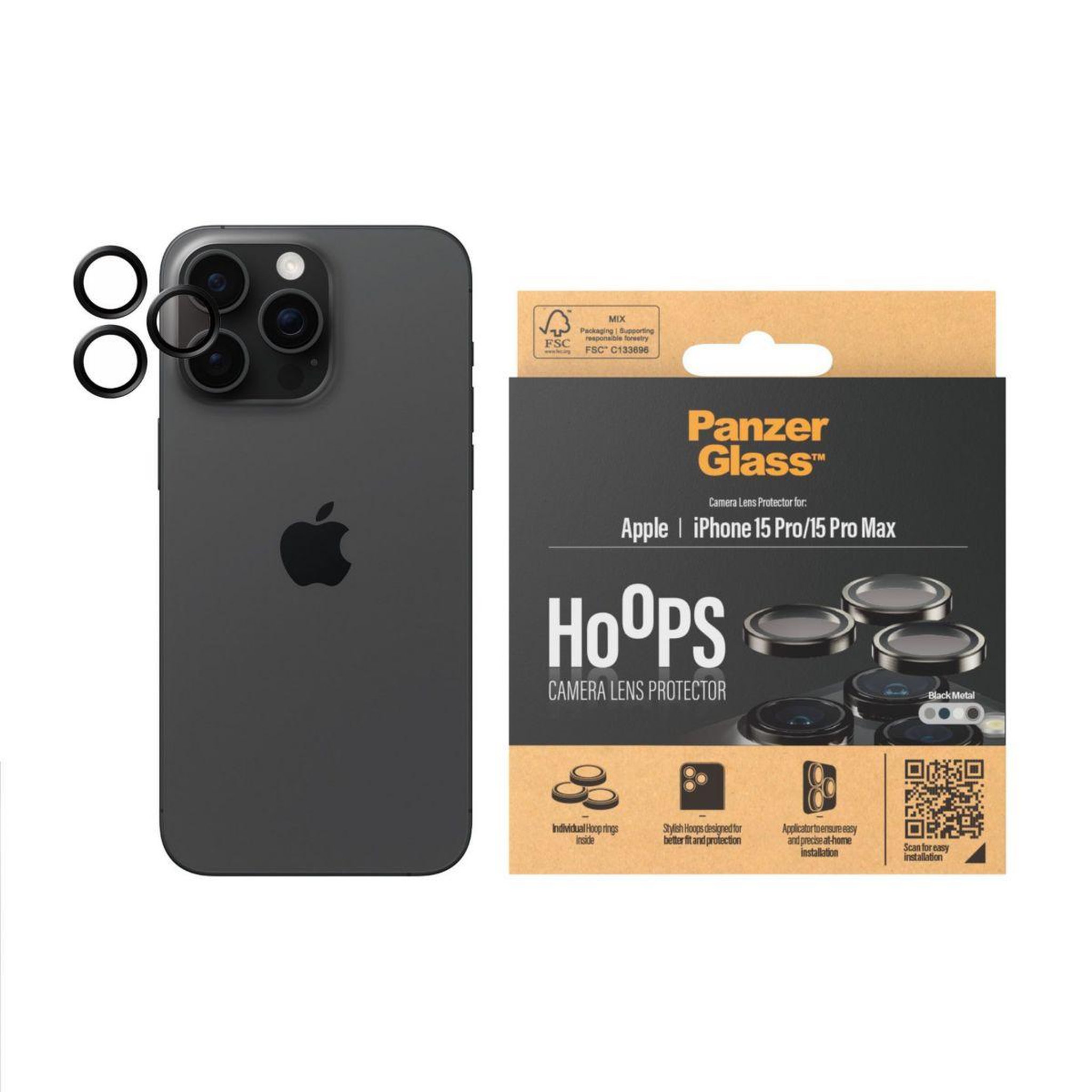 Voir la diapositive 2 : PANZERGLASS Protège objectif iPhone 15 Pro/Pro Max protège objectif