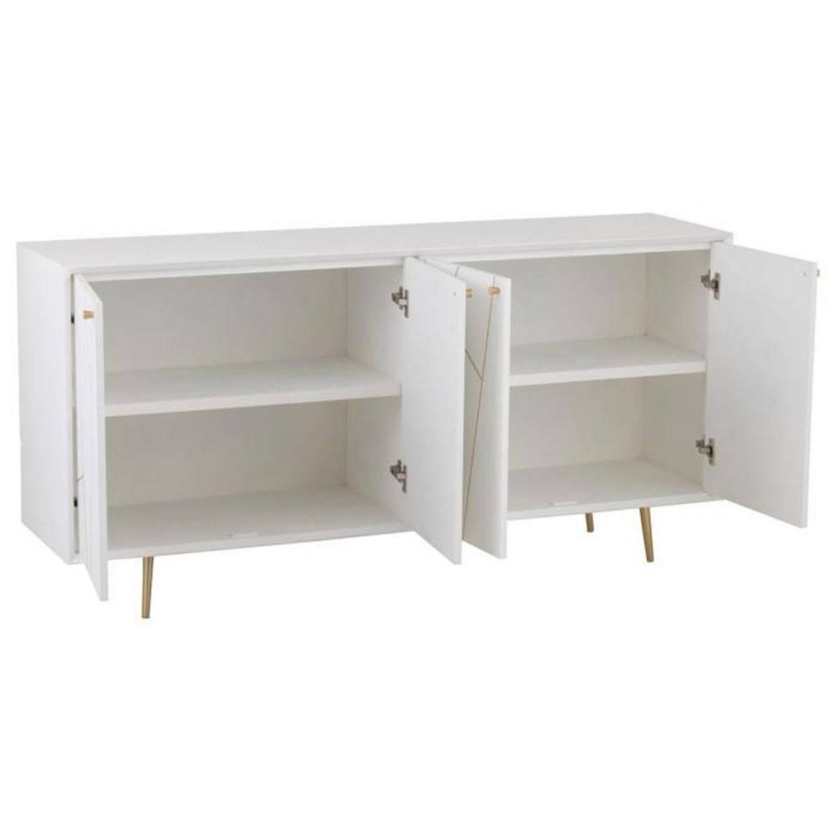 Paris Prix Buffet 4 Portes Design  Remina  160cm Blanc & Or