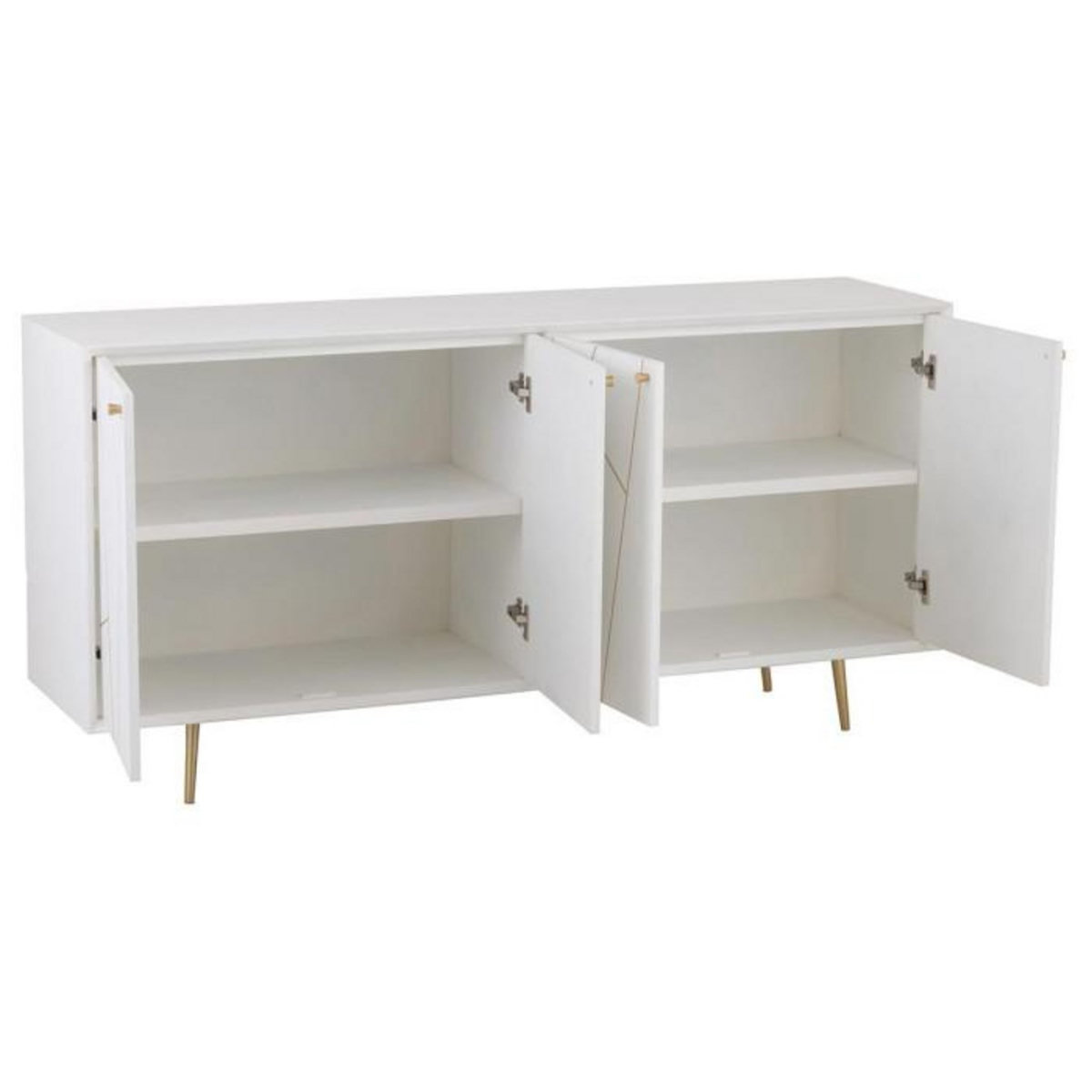 Paris Prix Buffet 4 Portes Design  Remina  160cm Blanc & Or